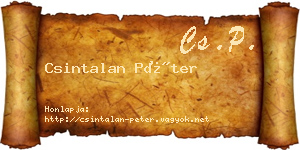 Csintalan Péter névjegykártya