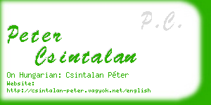 peter csintalan business card